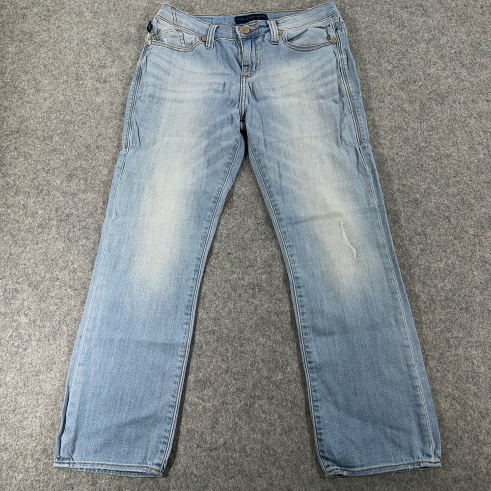 Rock & Republic Kendall Straight Leg Jeans Light Wash Blue Denim Size 8 R210762